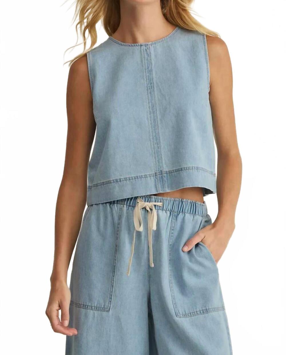NEW Z SUPPLY sun seeker sleeveless denim tank top in light wash